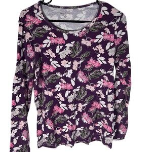 White Stag Cotton Floral Long Sleeve Shirt Size M